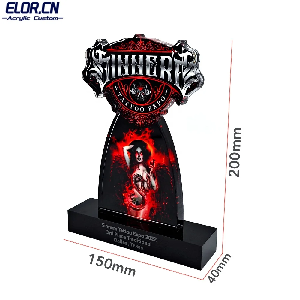 Specializing In Manufacturing Customized Medals Of Various Map Shapes Acryl Awards Colorful UV Printing