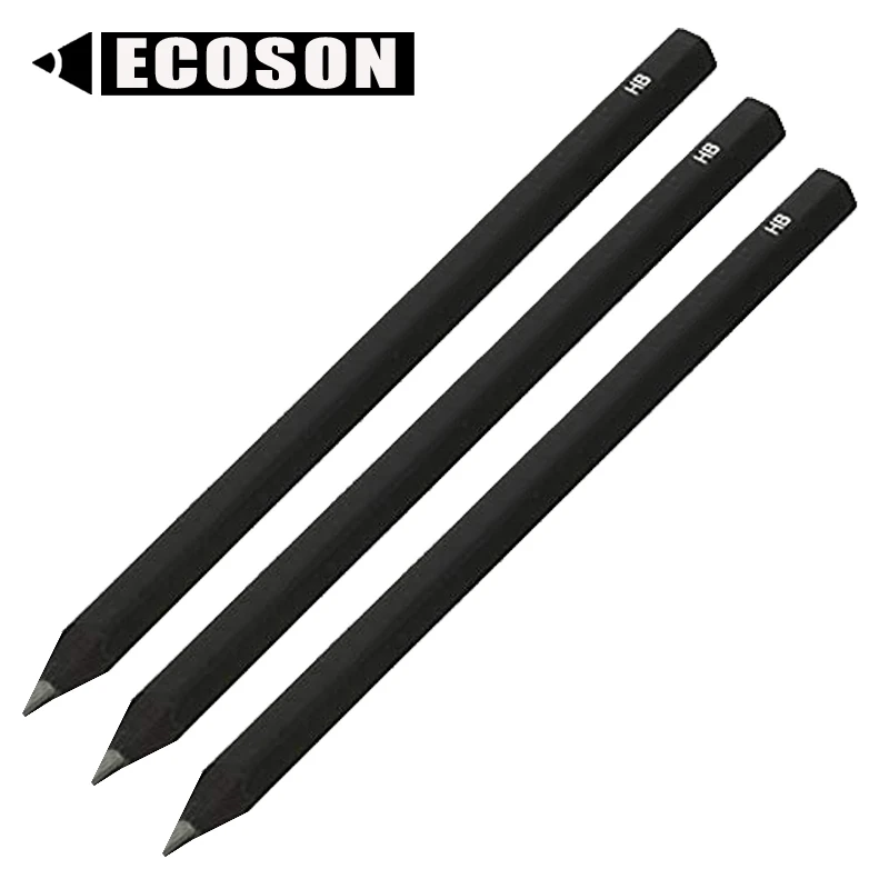 High Quality Matte Black Finish Silver Ferrule #2 HB Graphite Lead Hexagonal Sharpened Black Wood Pencil With Black Eraser Bulk