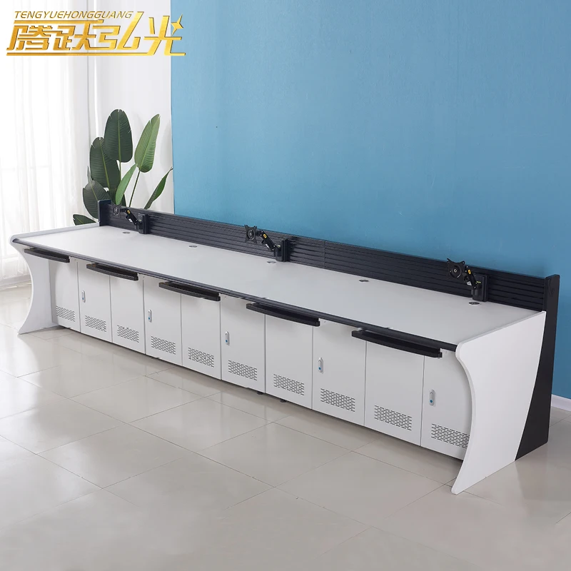 Five workstation Y-type command center control console monitoring desk Conference  office furniture monitoring computer desk