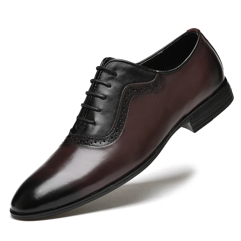 High Quality Brand Mens Dress Shoes Genuine Leather Men Business Shoes Formal Oxford shoes