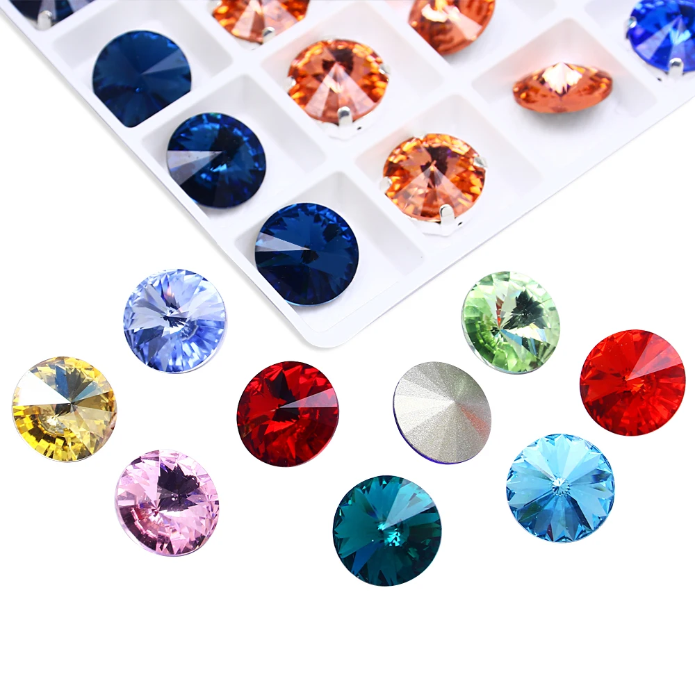 Dongzhou 10-16mm Rivoli fancy stone sparkling pointed k9 rhinestones wholesale lead-free crystal beads for jewelry accessories