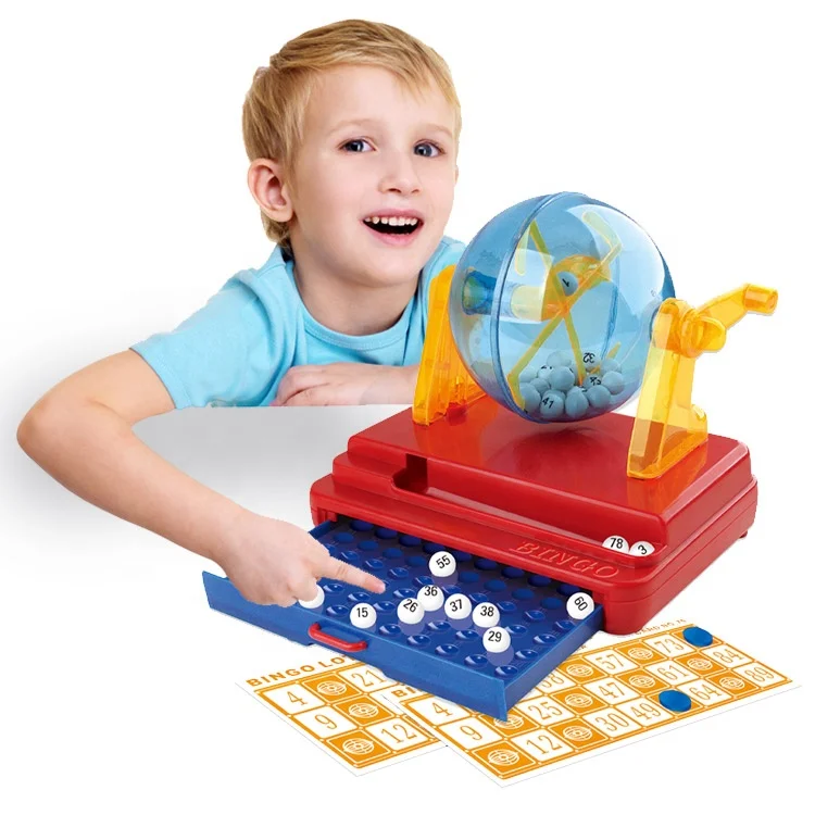 Table games for kids lottery machine set plastic 90 yards 24 card manual lottery machine party toys fun games toys for kids