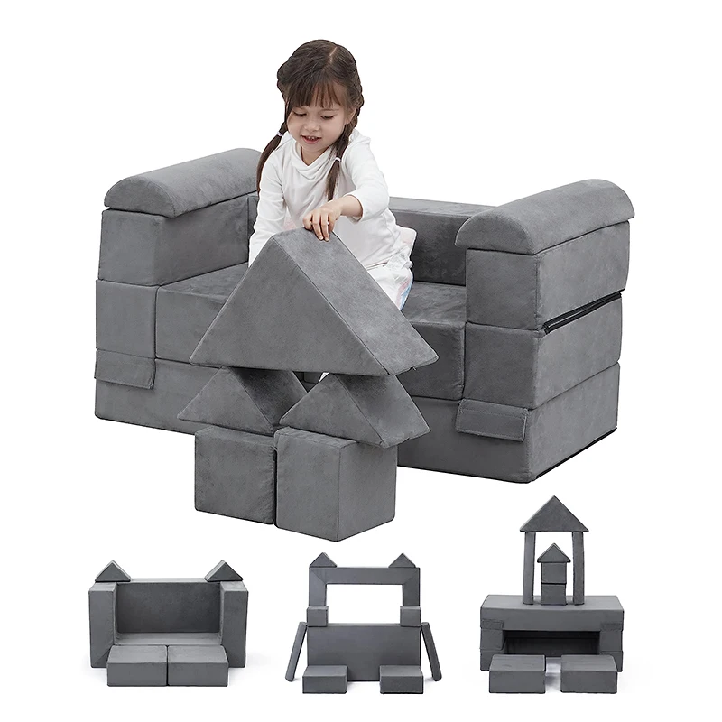 New Design Living Room Kids Play Couch Multi-function Fold Foam Sofa For Toddler PLAY Modular Children Foam Sofa