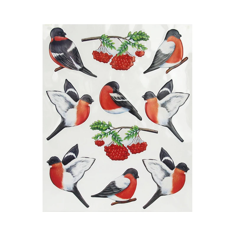 OEM Custom Removable bird 3D catoon Sticker Decoration