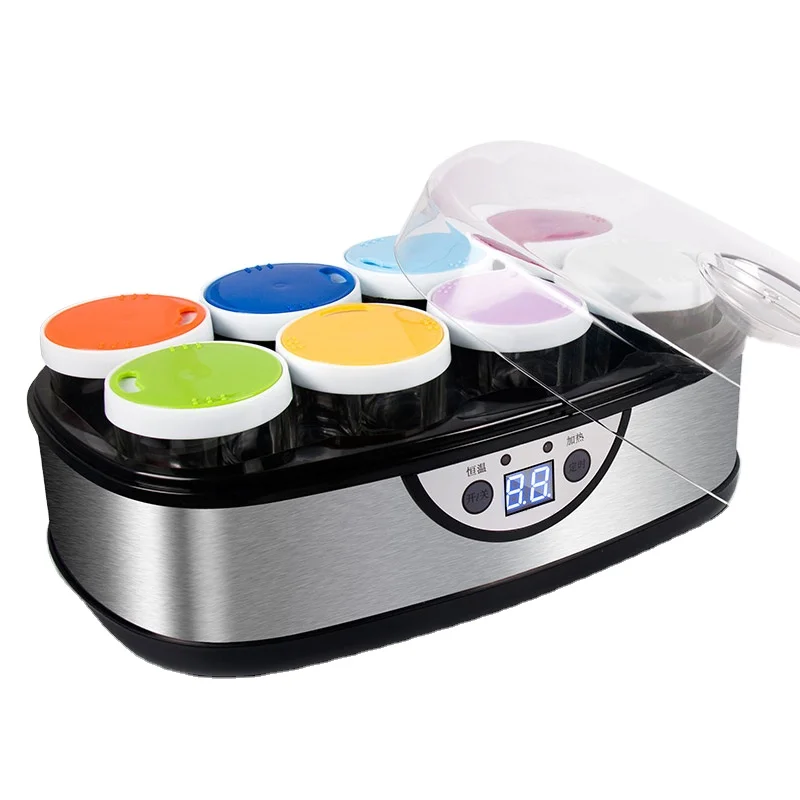 CUKYI Electric Automatic Yogurt Maker with 8 Glass cup household rice wine making Machine touch panel Yoghurt DIY Container 220V