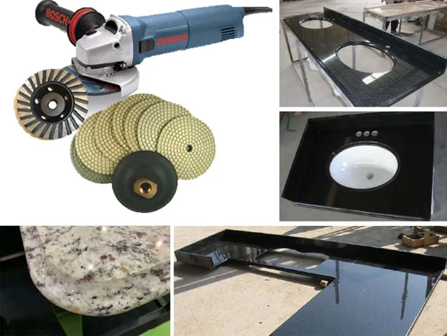 Stone polishing tool wet resin buffing sanding pad flexible diamond disc with hook and loop back