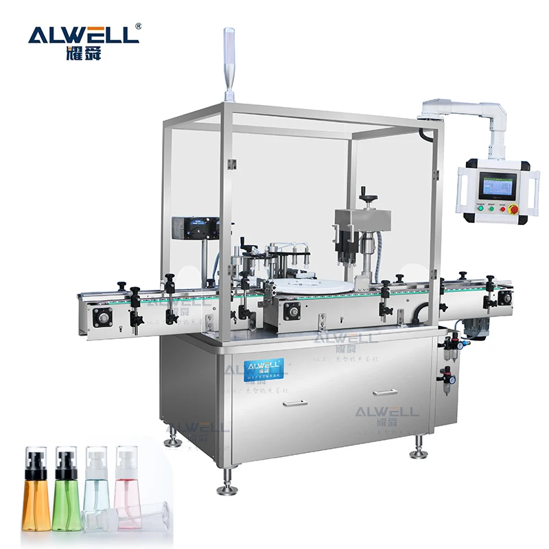 Automatic vail alcohol spray cans filling machines liquid bottle pump perfume filling capping and labeling machine