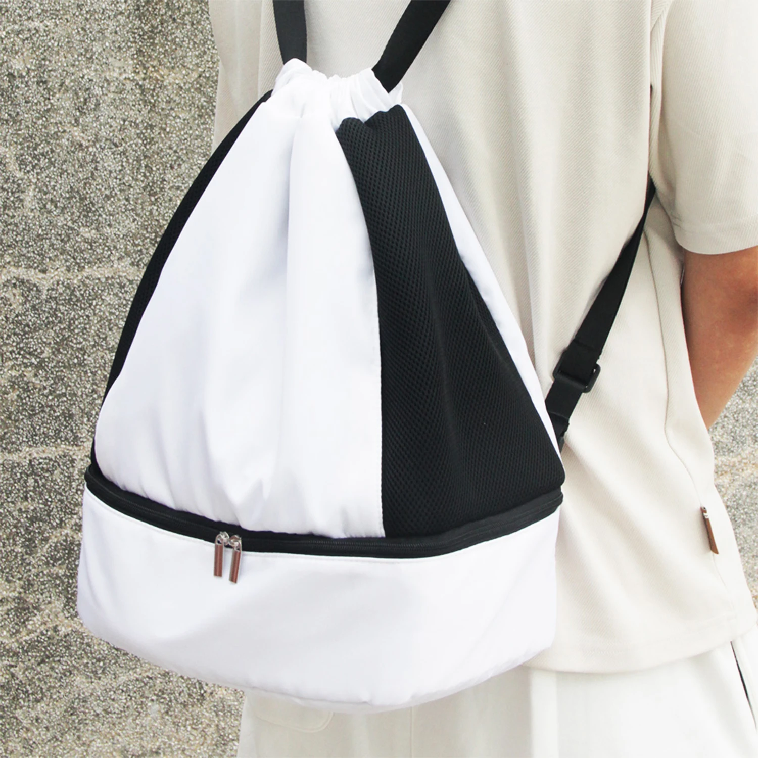 Boys Basketball Waterproof Cover Black Girl Drawstring Backpack Sports Gym Bag With Shoe