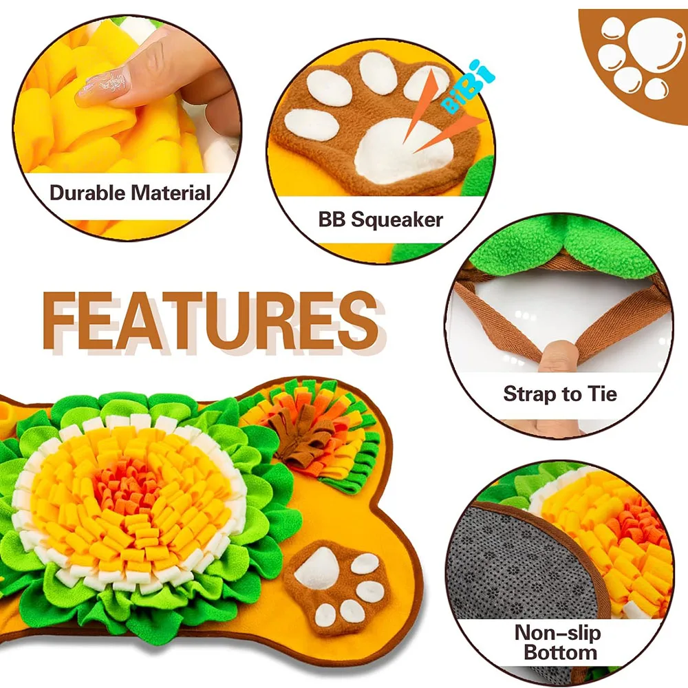 A570 Custom Pet Snuffle Dogs Interactive Sniff Feeding Mat Puppies Dog Treat Training Stress Relief Bone Shape Dog Slow Feeder