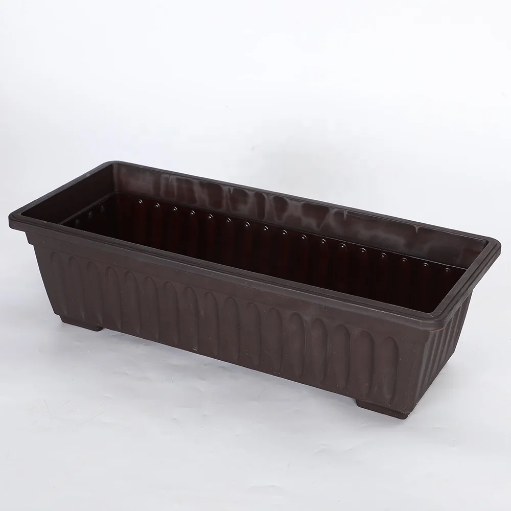 Cheap rectangular plastic flower pot PP resin rectangle planter