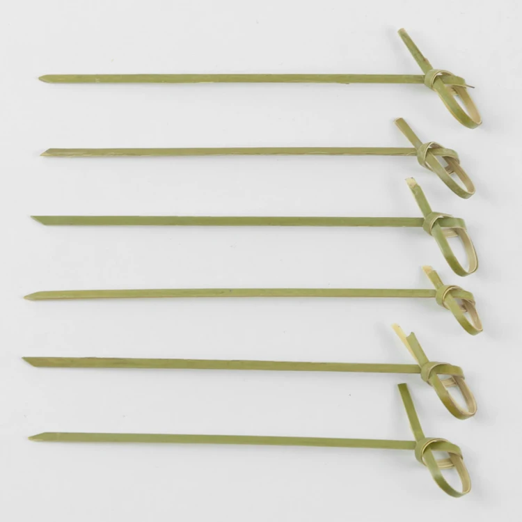 Simple Fashion Factory Wholesale Manufacturing Cocktail Picks Decorative Picks Bamboo Knot Skewer
