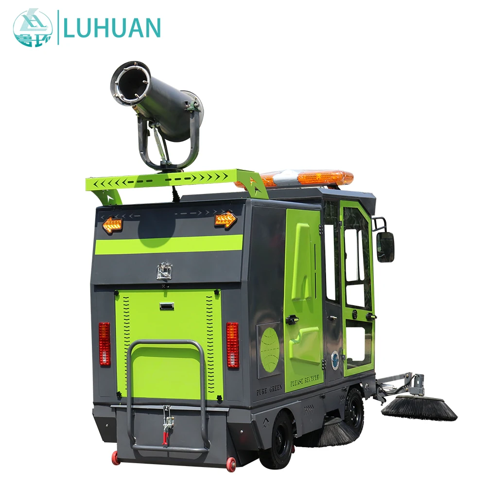 Full-Closed Electric Ride-On Road Floor Sweeper Four-Wheel Car Cleaning Machine Roller Brush High Efficiency