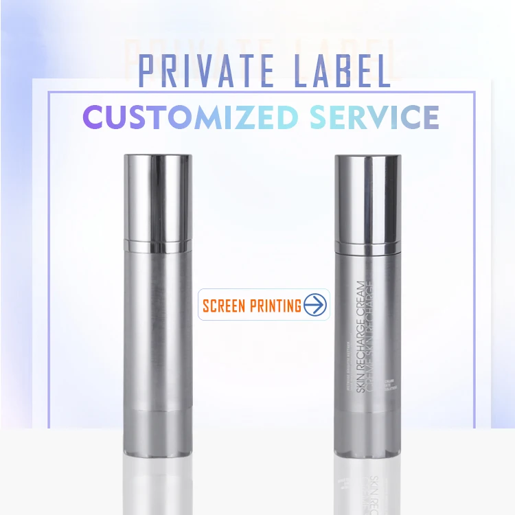 Luxury silver 10ml 15ml 20ml 30ml 50ml 80ml 100ml 120ml aluminum cosmetic skincare packaging lotion pump airless bottle