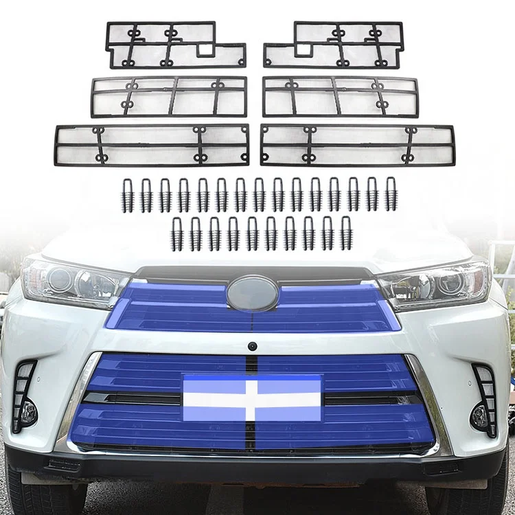 Car Net Front Bumper Mesh Grille  Black Front Grill Sport Car Grille ABS Plastic For Highlander