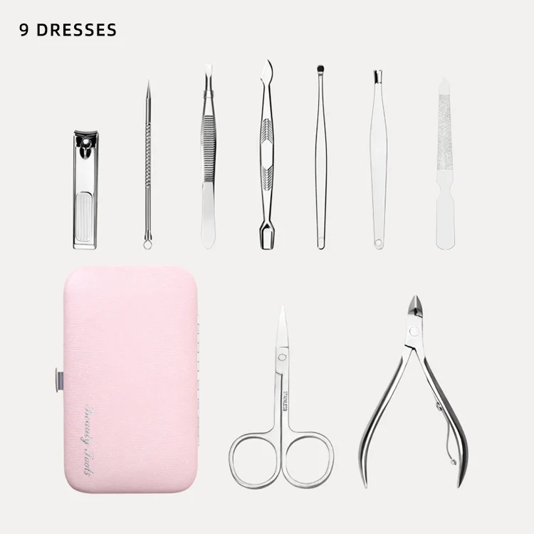 New picture package nail tips tools 9 pcs sets manicure&pedicure set