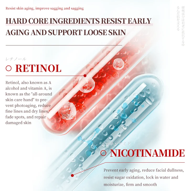 Private Label Natural Retinol Essence Lotion Anti-Wrinkle Retinol Moisturizer Day & Night Face Cream for Women and Men