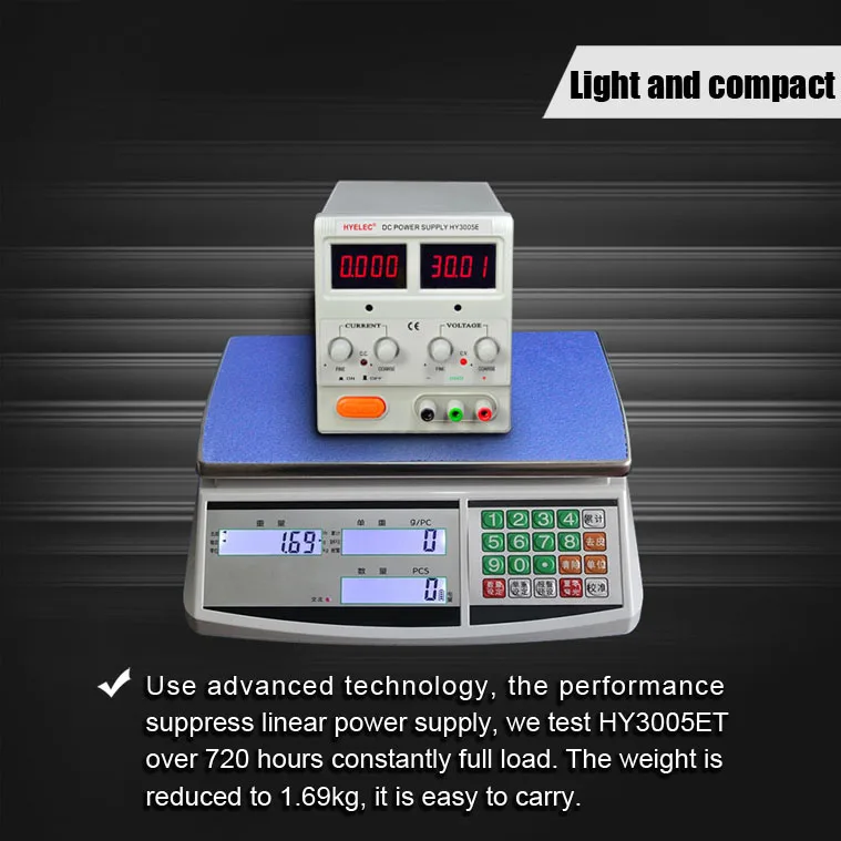 
HYELEC HY3006E DC Power Supply 30V 6A DC OUTPUT Switching Power Supply 