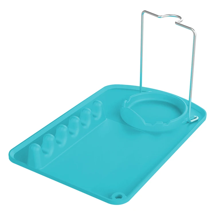 Heat-Resistant Kitchen Utensil Holder Silicone Rest with Drip Pad for Spoons Ladles