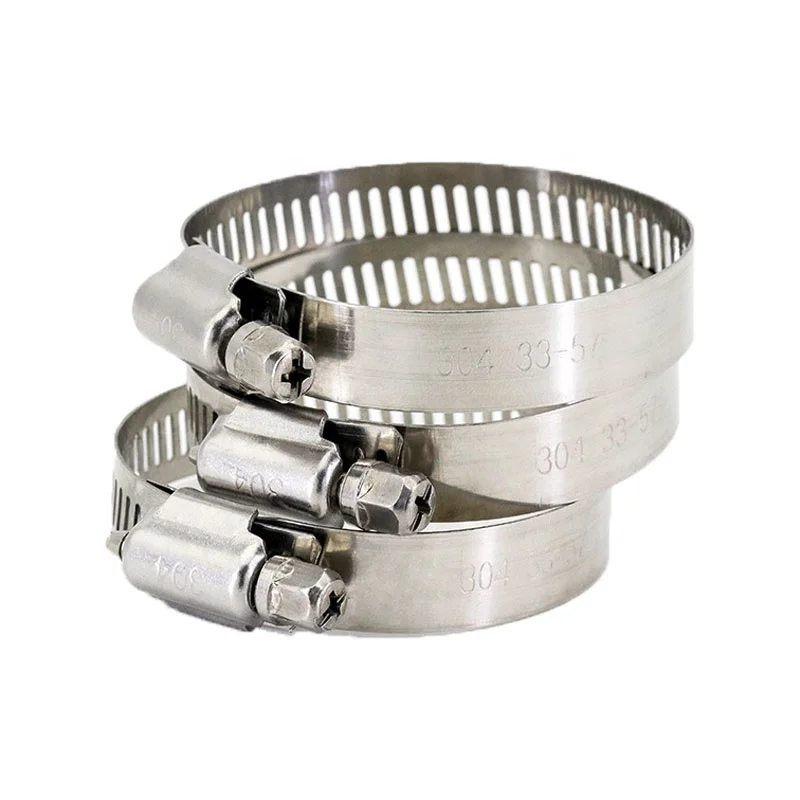 Source Factory High Quality Stainless Steel Hose Clamp Adjustable 1/4'- 1-1/2' (6-38mm) Worm Gear Metal Fuel Line for Plumbing