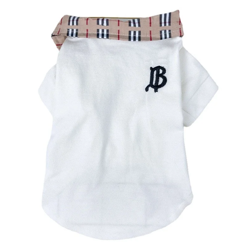 Hot Selling Factory Price Fashion Name Branded Pet Polo Shirt Cotton Dog T shirt Neoprene Dog Clothes Designer Pet Shirt