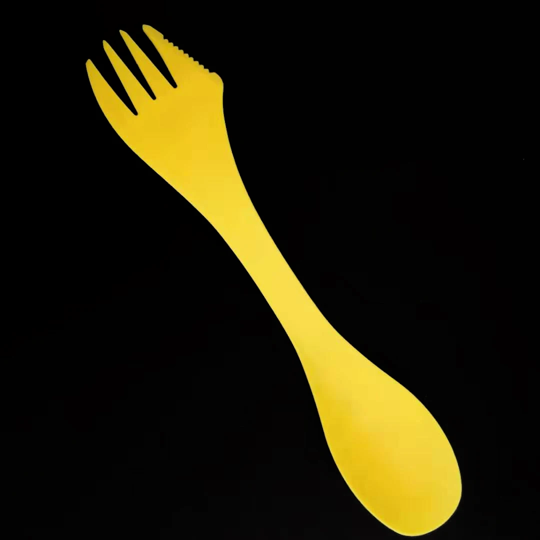 
Multifunctional High Quality Fashionable Travel Camping PP Three-sets Spoon Fork Knife Reusable Spork 