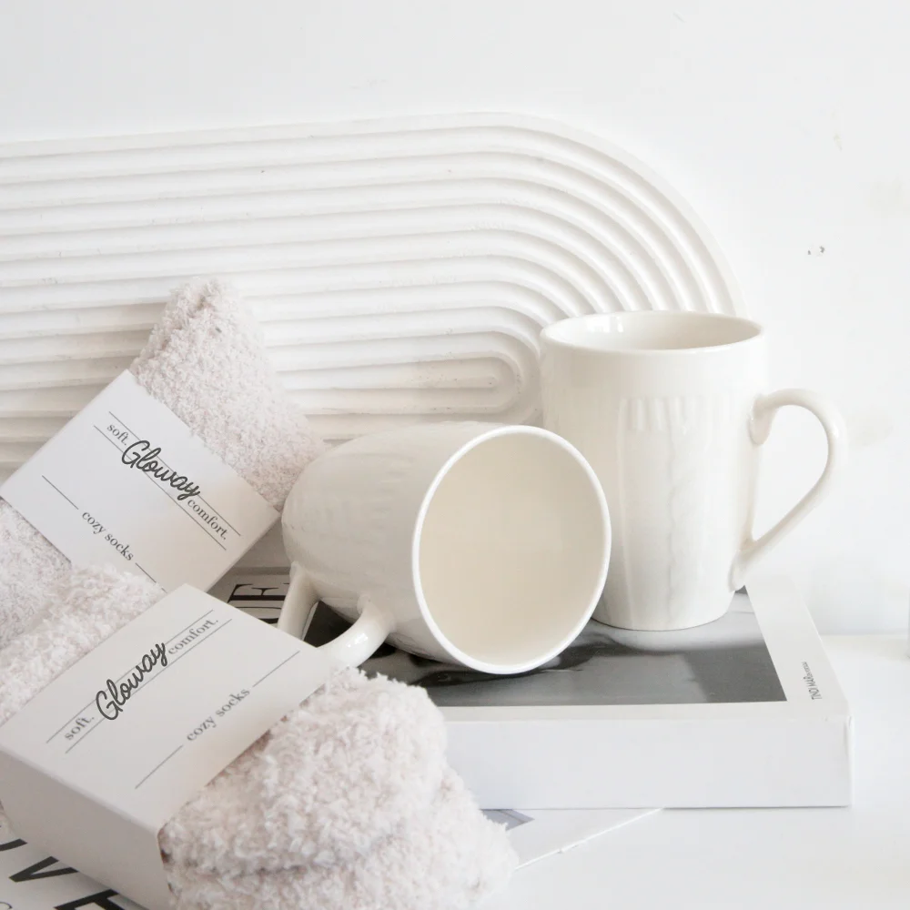 Gloway Holiday Mom Dad Souvenirs Gift Present Whit Ceramic Mug And Socks Gift Set With Custom Gift Box Package