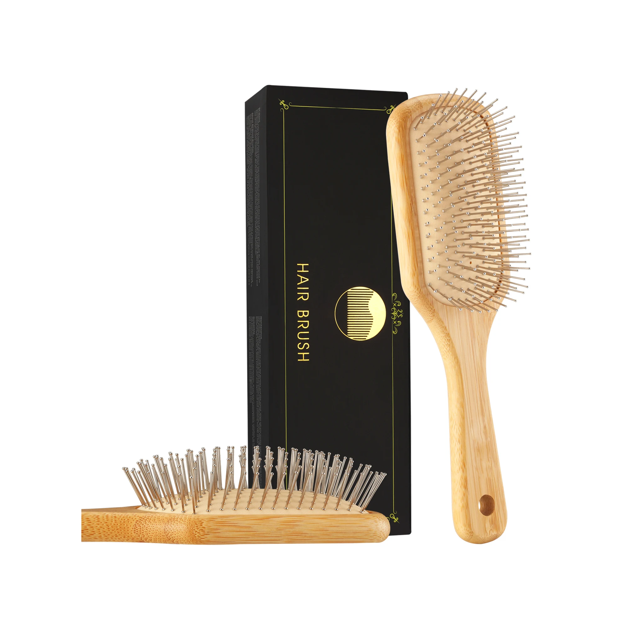 
Popular Stainless Steel Comb wooden bamboo hair brush Brush Grooming Scissors Gift Set 