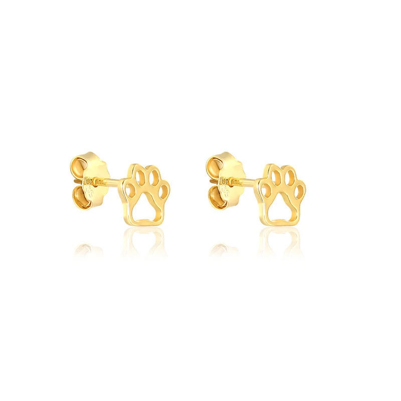 S925 Sterling Silver Animal Dog Cat paw Earrings Amazon hot sale fashion simple personality Earrings jewelry of women
