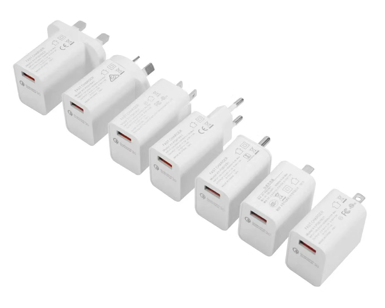 18 Вт EU AU India plug 2 Pin быстрое зарядное устройство QC 3 0 USB для телефона