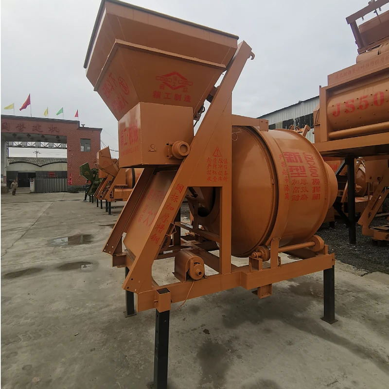 The portable roller JZC500 mixer is a concrete mixer attachment for slip loaders
