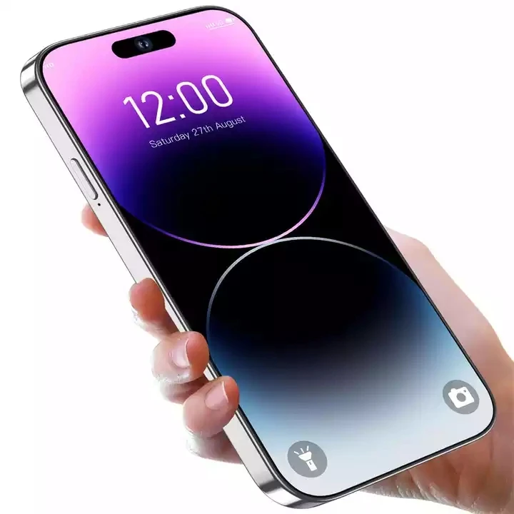 Высококачественные футболки с надписями «i 14 Pro Max 5G 6 8 дюймов Оригинальный мобильный телефон 1 Гб + 16 ТБ большой объем памяти смарт-телефон камера