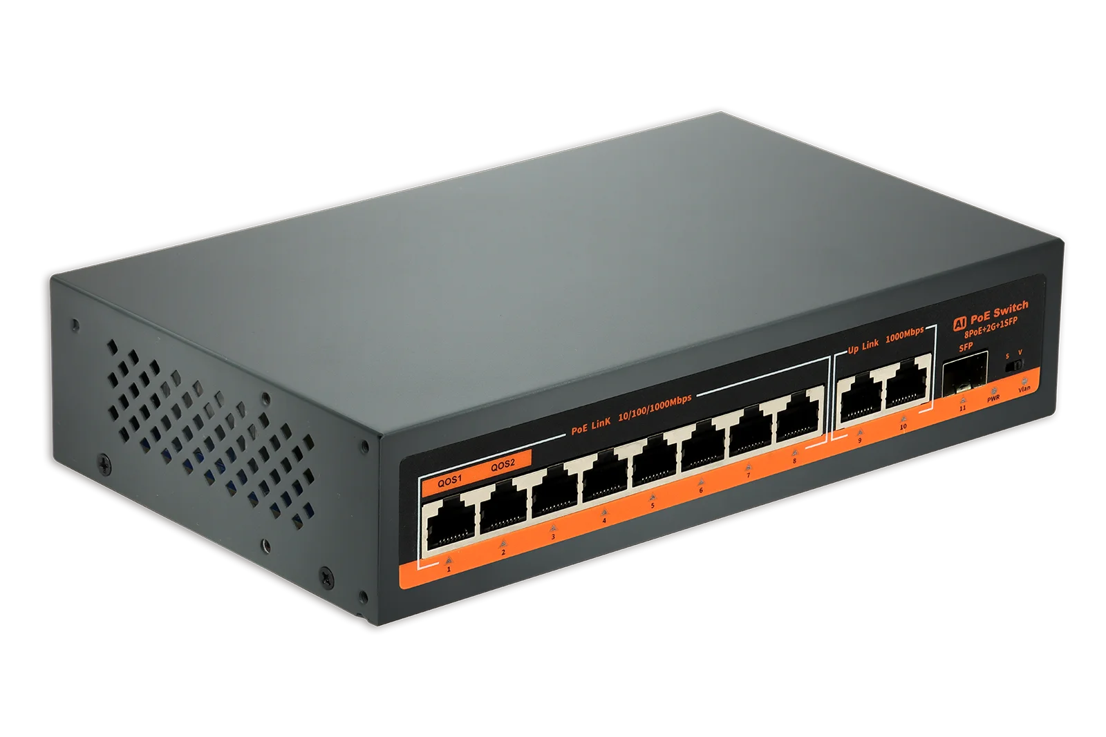Factory Direct 8+2+1 Ethernet switch 4ch 8ch 16ch 24ch 10/100/1000 Base-T Gigabit switch AC power PoE switch