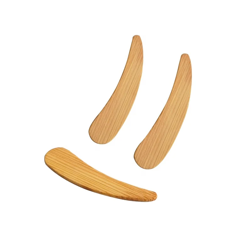 eco friendly 100% organic 5*1.1cm 6*1.5cm 7*1.7cm flatware facial mask mixing cosmetic tools mini wooden bamboo cream spatula