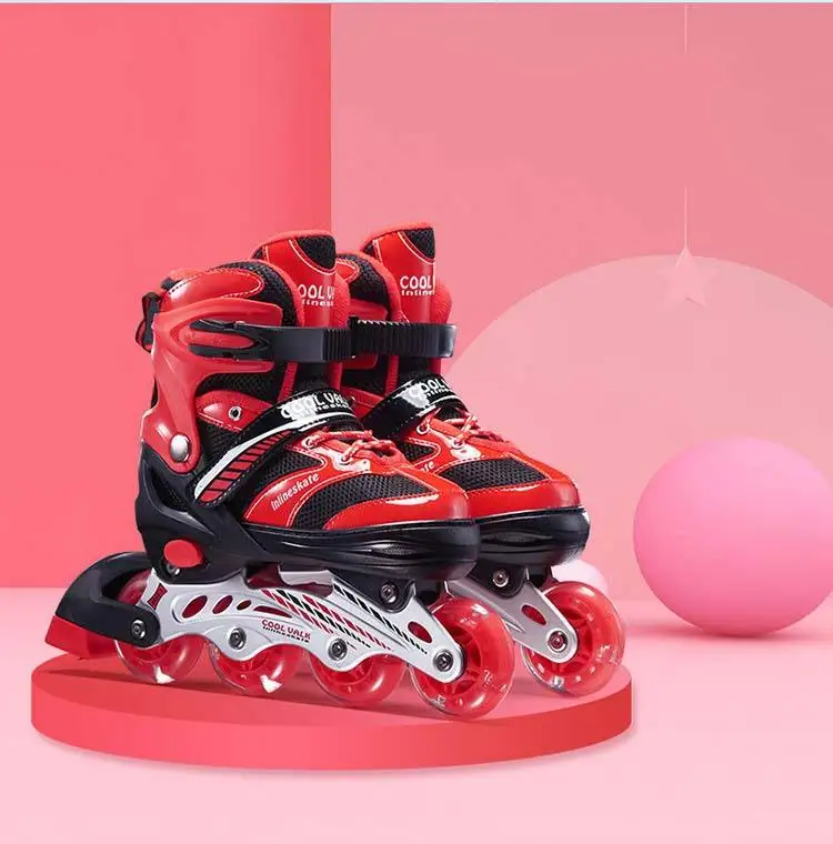 Manufacturer custom wholesale  4 wheels patine  roller skates flashing wheels roller skates  for kids adult