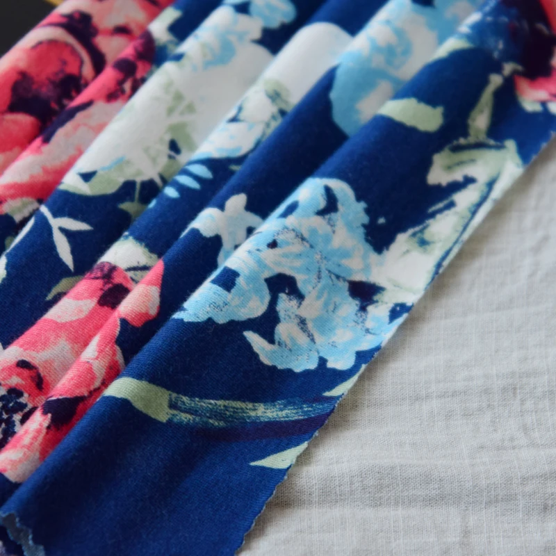  95% RAYON 5% SPANDEX RING - SPUN SINGLE JERSEY FABRIC CHINA SUPPLY NEW DESIGN PRINTED KNIT SOFT FOR WOMEN