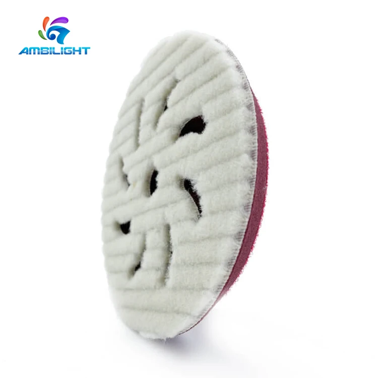 5 inch Woolen Polishing Pad Best Stripe Type 100% Lambs Wool Buffing Pad for RO DA GA Polishers