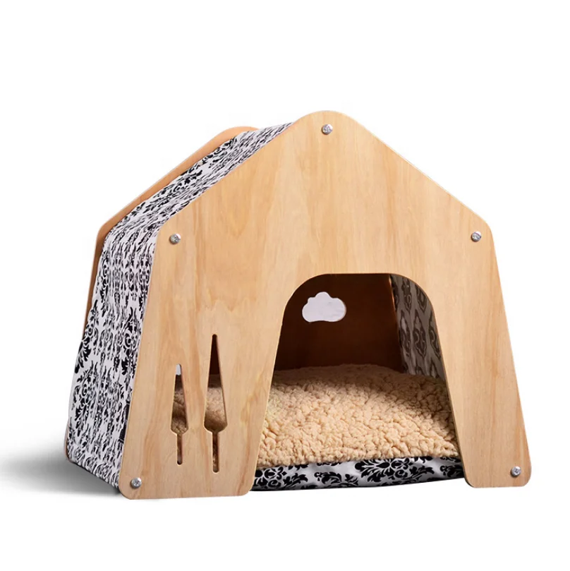 Eco Friendly Wood Pet House& Villa &Collapsible Pet Maternity Ward Bed & Kennel&Hovel&Cote Teepee Tent Dog&Cat&Rabbit