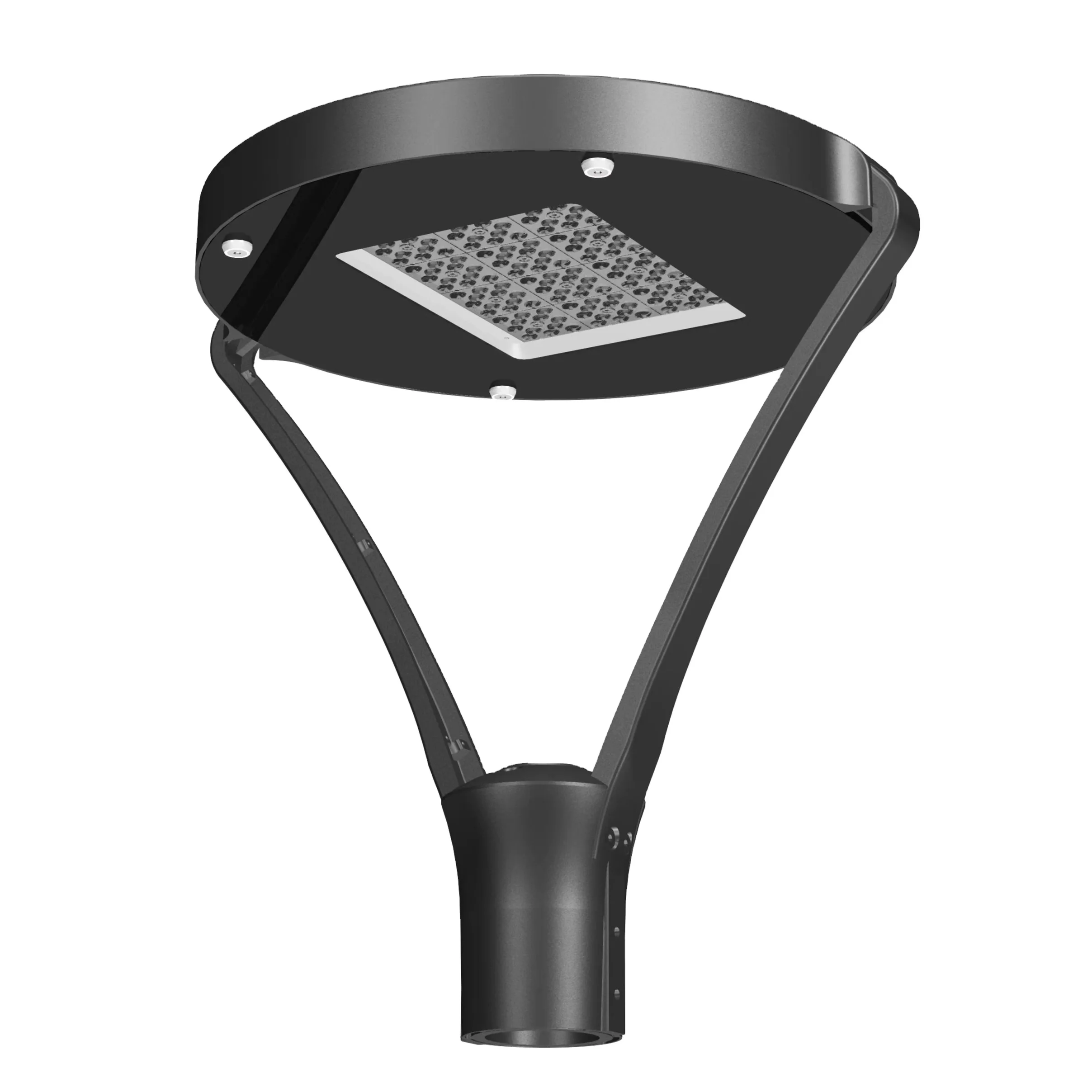 Low moq outdoor led garden light IP65 waterproof 60W 100W 220V post top mounted with pole motion sensor aluminum housing