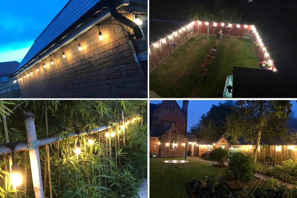 Smart led string light party decoration fence awning cafe light dimmable outdoor indoor lighting decoration lamps
