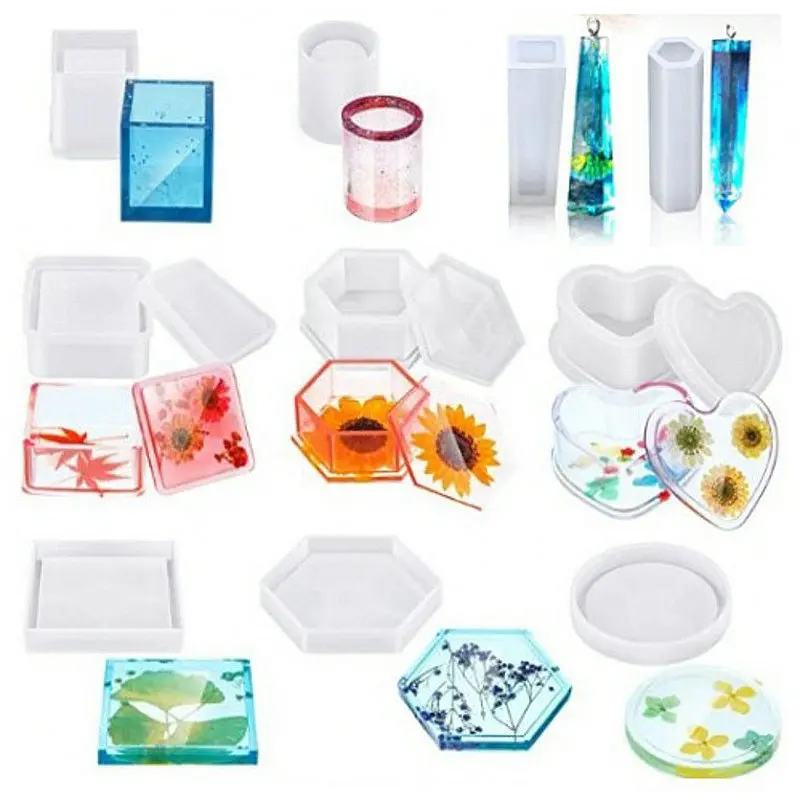 LifeTop DIY Ball Coaster Ashtray Candles Resin Mold Silicone Kit Bundle Epoxy Resin Art Starter Kit And Molds Complete Set Tools