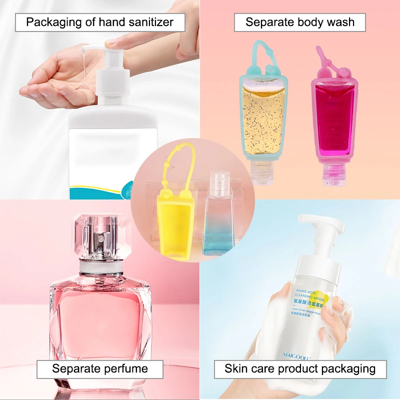 Cartoon Mini Shower Gel Container Silicone Holder Travel Plastic Empty Hand Sanitizer Bottle