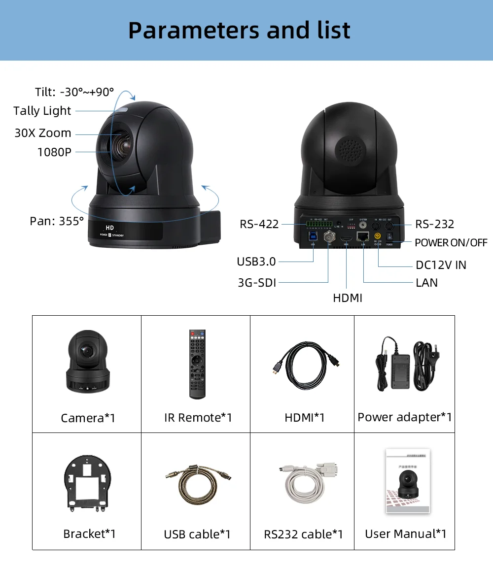 New Superior 1080p Ptz NDI Camera Ptz 30x NDI HX For Church Sound Live Streaming Telemedicine Broadcasting Video Conference