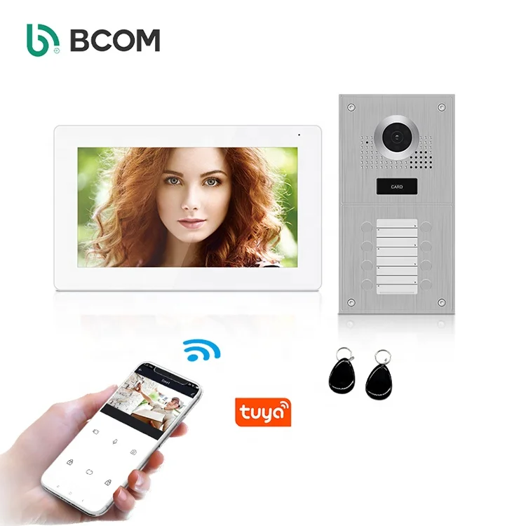 Intercom System Building Visiophone 7inch Visual Indoor Panel Bcom Absrt Home with Outdoor Panel Night VISION Wifi Talk DC 15V