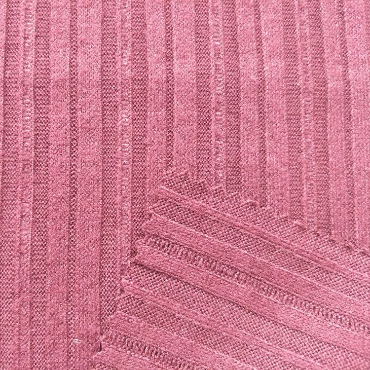Best selling melange knit nylon rayon polyester elastane weft knitted rib fabric for clothes
