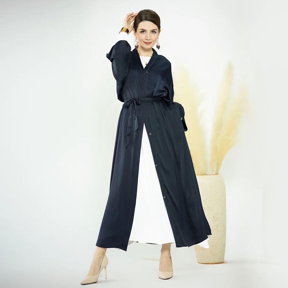 2023 Muslim Fashion Islamic Abaya For Women Wrinkle Shiny Dubai Modest Dresses Muslim Daily Wear Girls Closed Abaya