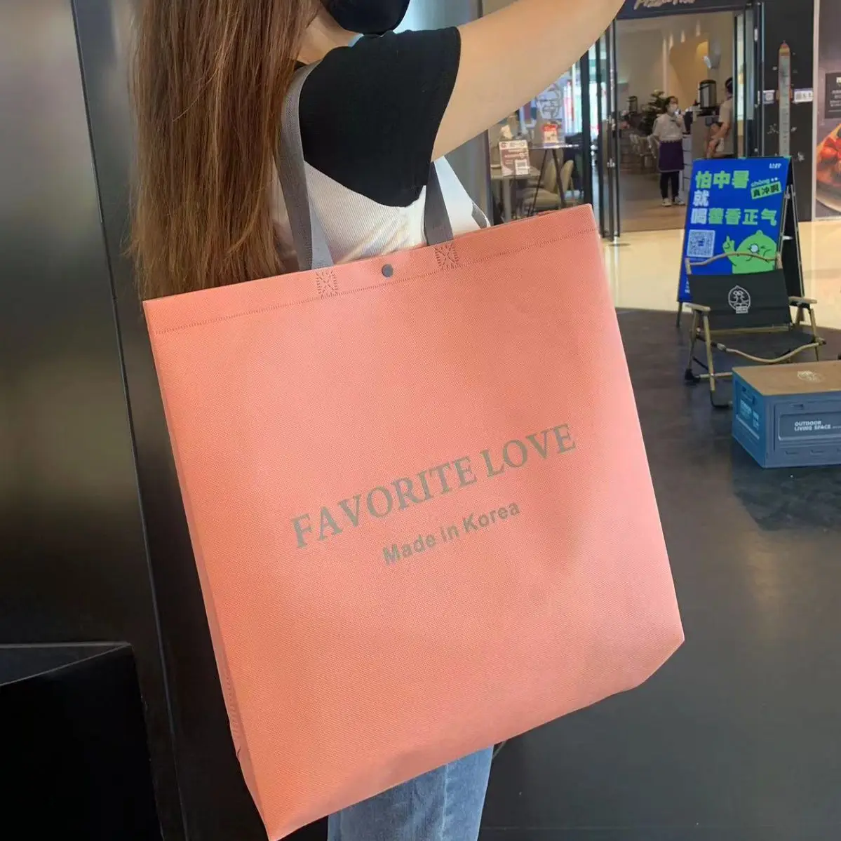 Long bag High quality reusable pressed non-woven shopping bag Non-woven shopping bag