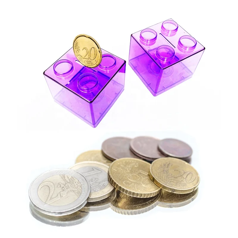 Wholesale Colorful DIY Stacking Block Coin Bank For Kids Money Cube Money Saving Banks Money Boxes for promotion