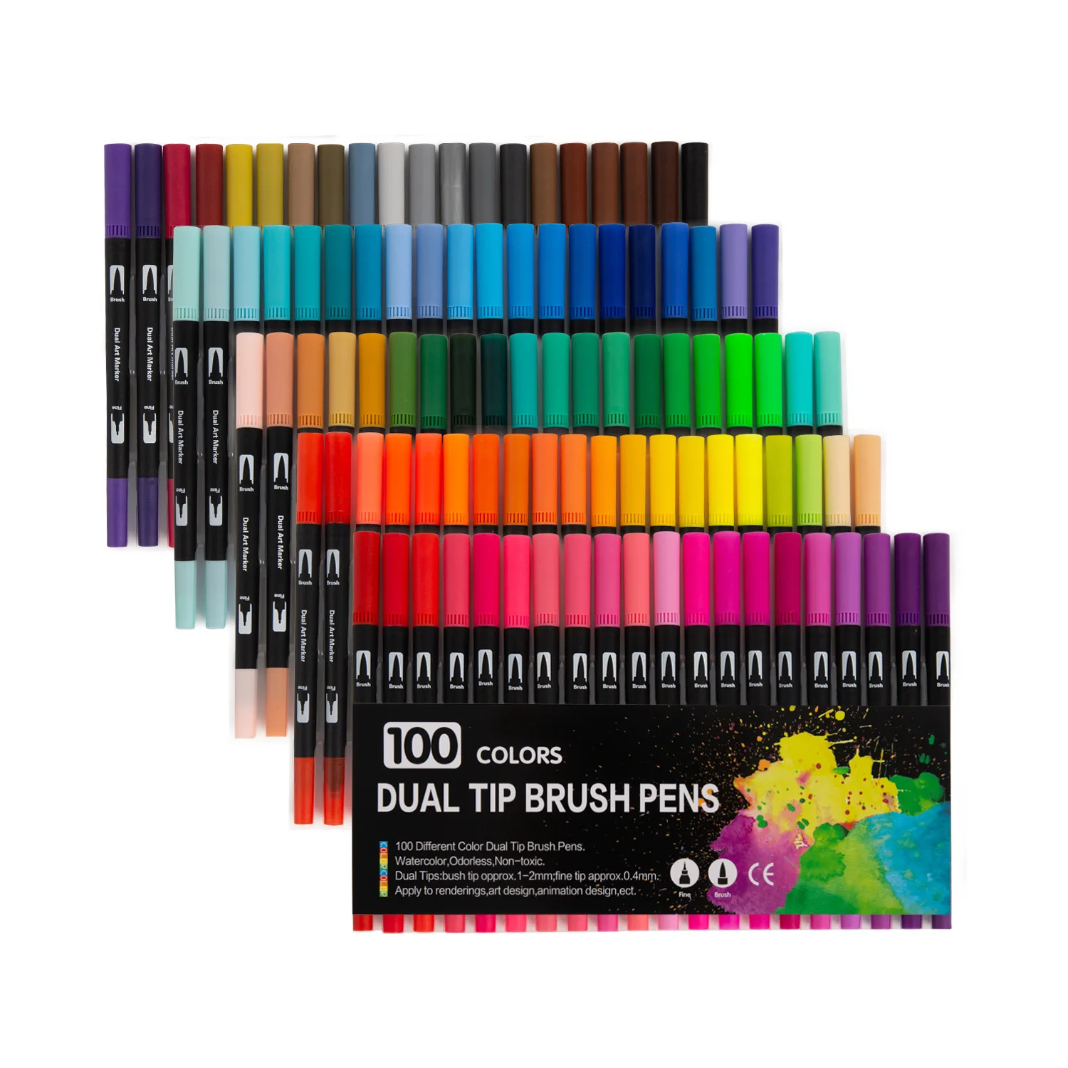 Double-ended Fine Liner & Brush Tip Dual Tip Brush Pen Markers Watercolor Pen for Drawing and Writing