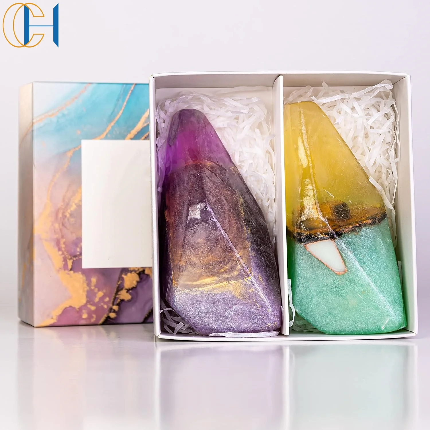 C&H Earth & Home Gemstone Natural Crystal Soaps with stone Inside Decorative Scented Crystal Soap with Natural Ingredients