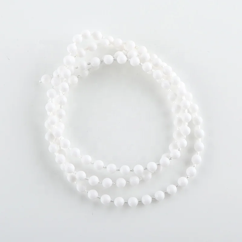 
roller blinds components 4.5*6mm thin cord plastic curtain chain pom plastic ball chain 